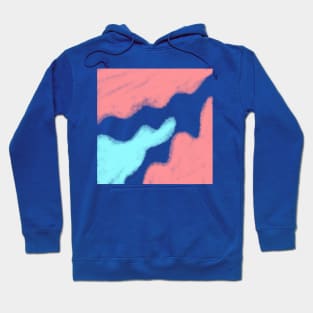 Red blue watercolor abstract art Hoodie